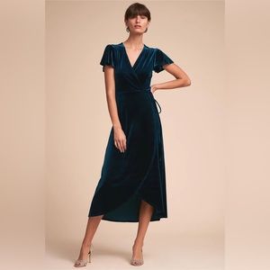 BHLDN Thrive Velvet wrap dress